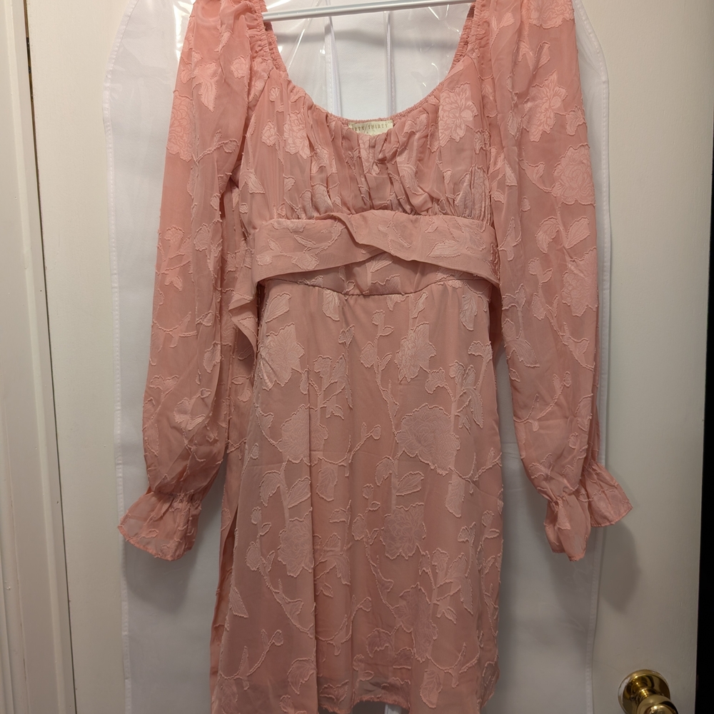 Dusty Pink Off The Shoulder Dress
